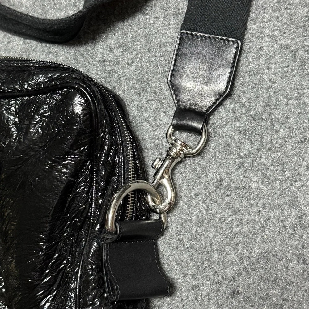 Dolce & Gabbana Briefcase Black Crinkle Leather Document Mens Business Bag